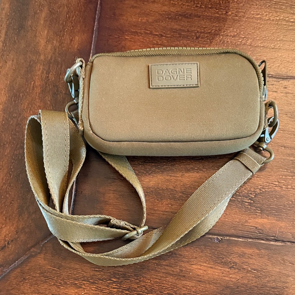 Dagne Dover Tan Clutch Wristlet
